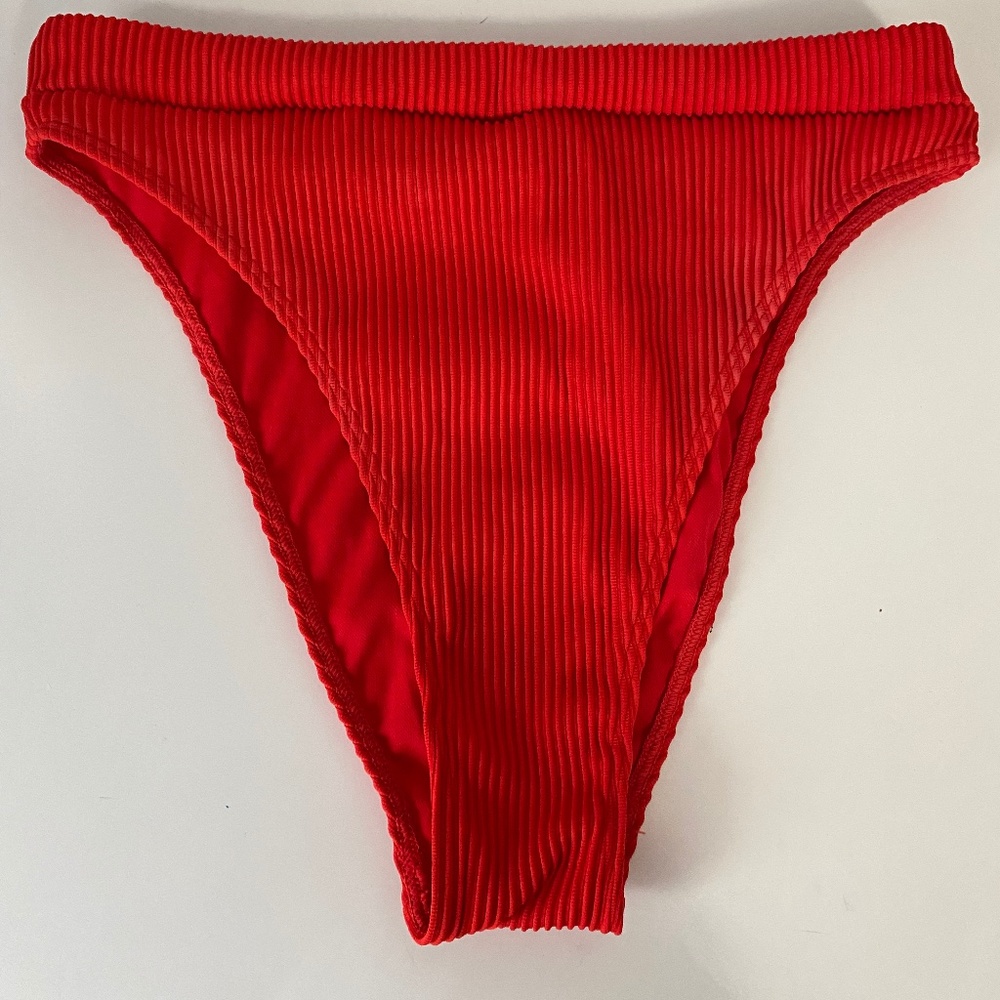 High Waisted Red Hollister Bikini Bottom